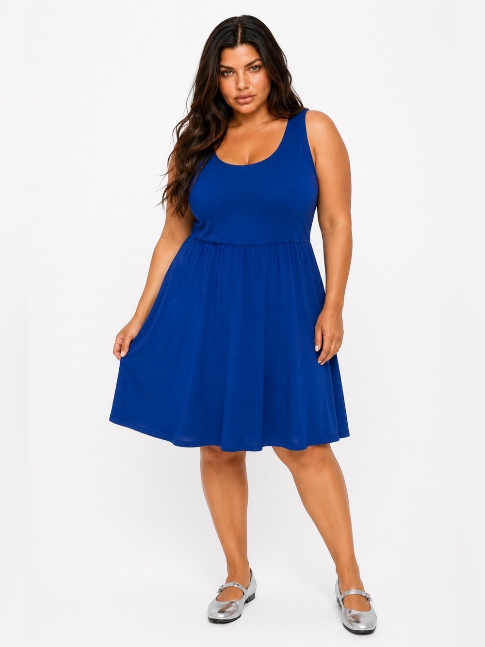 TORRID Blue Sleeveless Skater Scoop Neck Dress